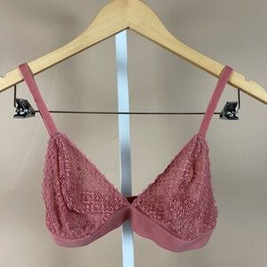 Lively Medium Lace Dusty Pink Bralette Adjustable Straps Wireless